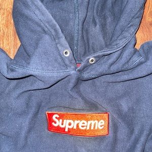 Supreme Navy Box Logo Hoodie